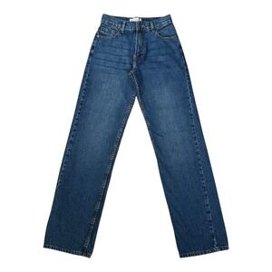 Motel Rocks High Rise Straight Denim Jeans Blue Wash W26x33‎ See Photos